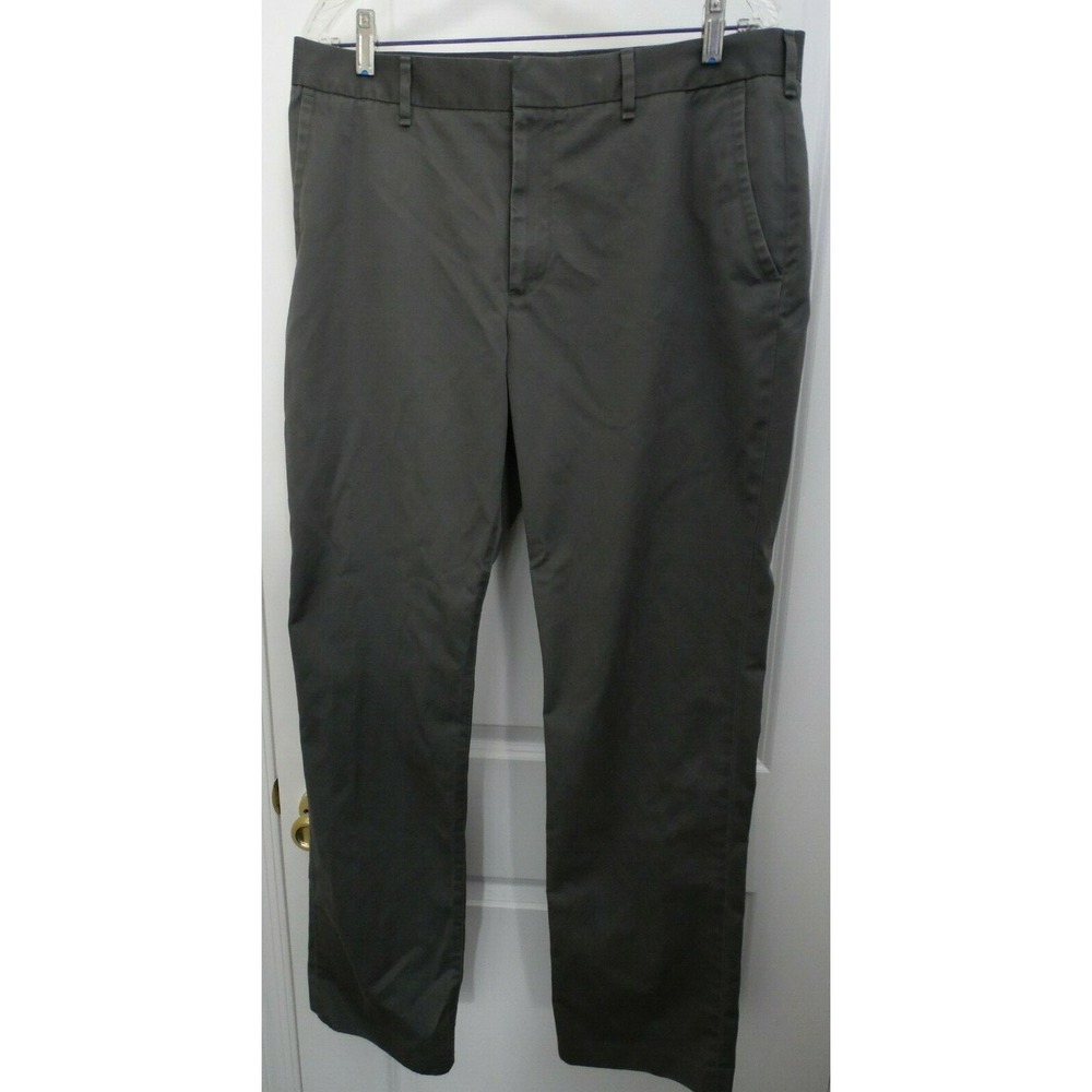 Bonobos Mens‎ Thursday Gray Chino Pants Slim Straight Pockets Flat Front 35 X 32
